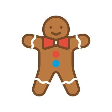 Gingerbread man christmas icon vector basic design simple and modern Illustrazione stock