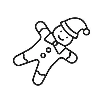 Gingerbread man christmas icon vector basic design simple and modern Illustrazione stock