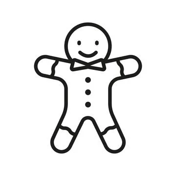 Gingerbread man christmas icon vector basic design simple and modern Illustrazione stock