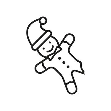Gingerbread man christmas icon vector basic design simple and modern Illustrazione stock