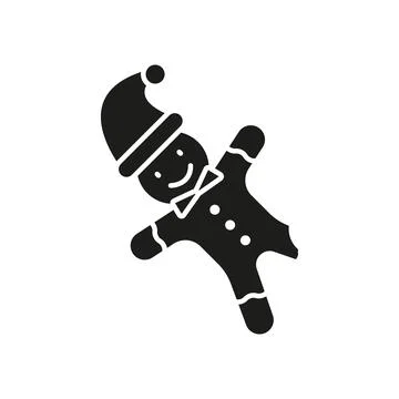 Gingerbread man christmas icon vector basic design simple and modern Illustrazione stock