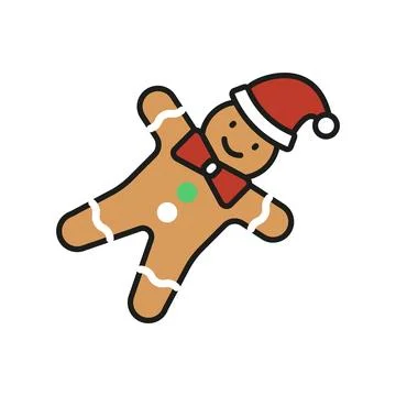 Gingerbread man christmas icon vector basic design simple and modern Illustrazione stock