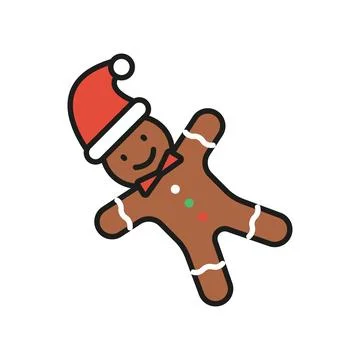 Gingerbread man christmas icon vector basic design simple and modern Illustrazione stock