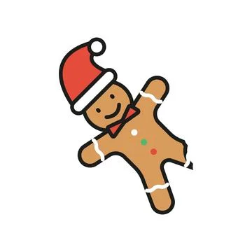 Gingerbread man christmas icon vector basic design simple and modern Illustrazione stock