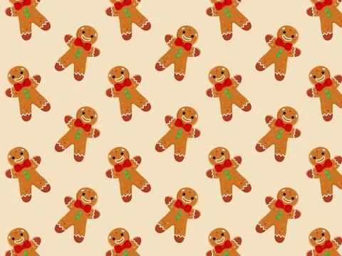 Gingerbread man. Christmas pattern. Vector illustration Illustrazione stock