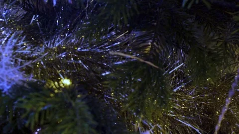 Gingerbread man Christmas tree decoration with bokeh Stock Footage 82915309