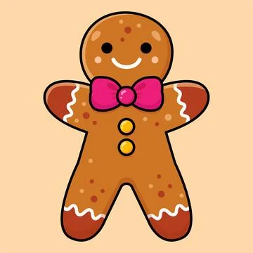 Gingerbread man. Christmas vector illustration Stock Illustration