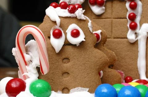 Gingerbread man close-up Stock Photos