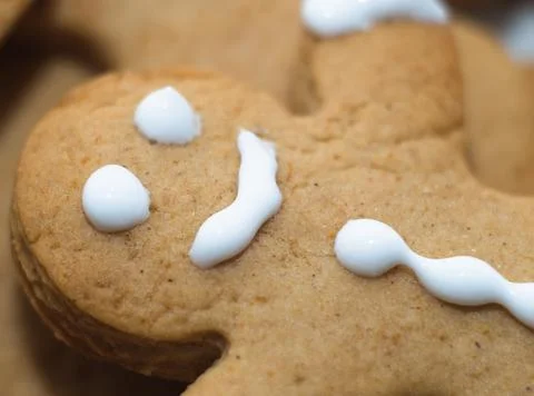 Gingerbread Man Closeup Stock Photos