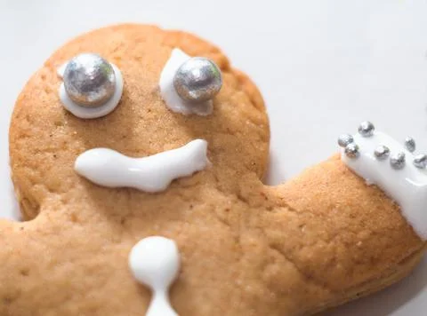 Gingerbread Man Closeup Stock Photos