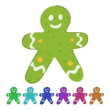 Gingerbread man cookie baking for holiday celebration graphic Stock Illustration