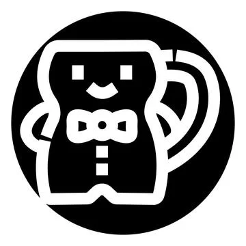 Gingerbread man cookie character with a bow tie Stock Illustration