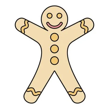 Gingerbread man cookie character for winter holidays Stock Illustration