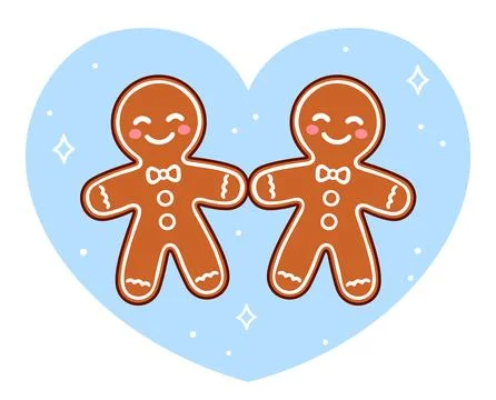 Gingerbread man cookie couple Illustrazione stock