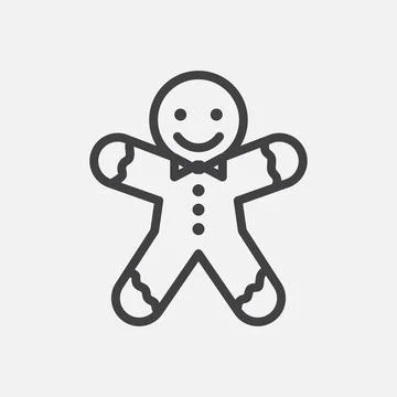 Gingerbread man cookie icon Illustrazione stock