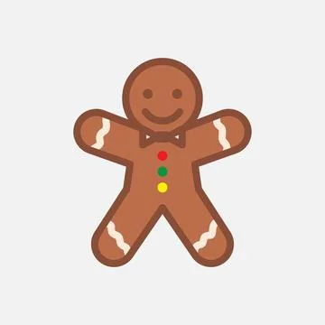 Gingerbread man cookie icon Stock Illustration
