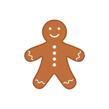Gingerbread Man Cookie Vector Illustration Stock Illustration