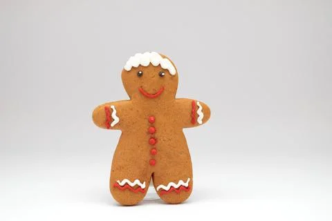 Gingerbread man cookie on white background Stock Photos