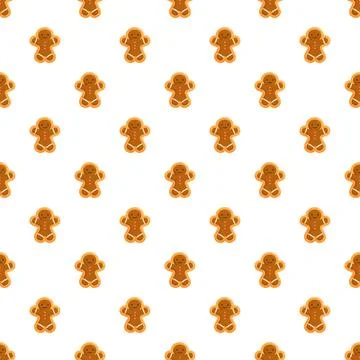 Gingerbread man cookies repeating pattern for holiday background イラスト素材