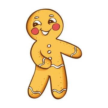 Gingerbread man cookies. Vector illustration on a white background Stock Illustration