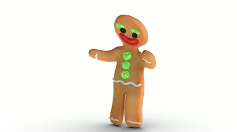 Gingerbread man is dancing Video stock 21695287