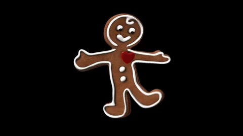 Gingerbread man dancing. Isolated element with alpha channel. Vidéo 70563137