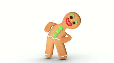 Gingerbread man is exercising Video stock 21700028