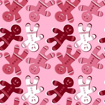 A gingerbread man, a festive curly cookie. Design element Stock Illustration