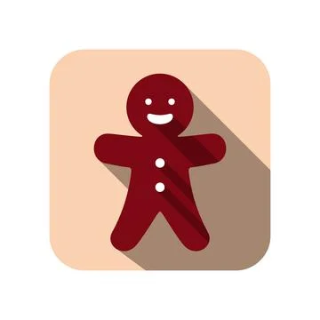 Gingerbread man flat icon design, vector illustration Stock Illustration