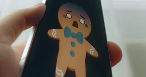 Gingerbread Man is frightened, presentation Stock Footage 313435760