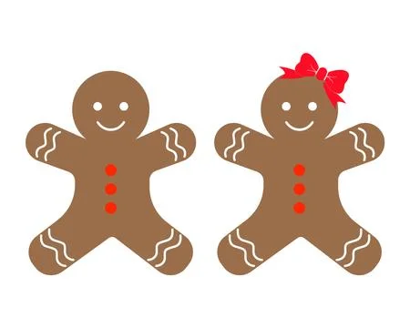Gingerbread Man & Girl Stock Illustration