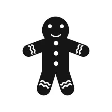 Gingerbread man icon, simple style Illustrazione stock