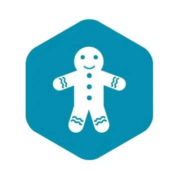 Gingerbread man icon, simple style Illustrazione stock