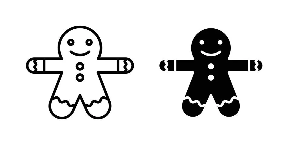 Gingerbread man icon vector editable eps10 Stock Illustration