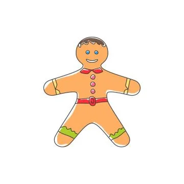Gingerbread Man Isolated 스톡 일러스트