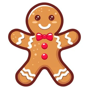 Gingerbread Man. The isolated object on a white background. Christmas cookies Stock Illustration