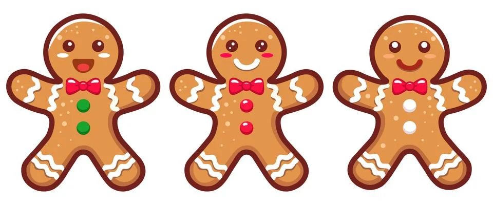 Gingerbread Man. The isolated object on a white background. Christmas cookies Stock Illustration