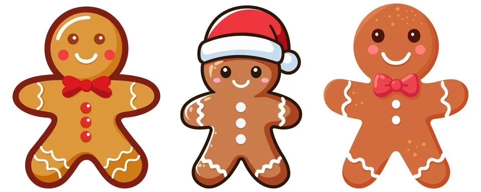 Gingerbread Man. The isolated object on a white background. Christmas cookies Stock Illustration