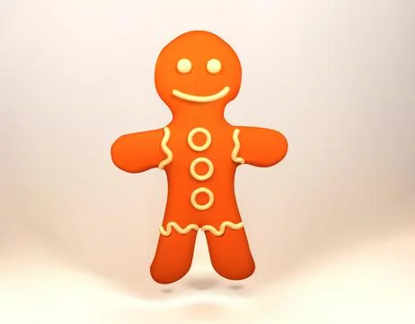 Gingerbread man isolated vector 3d illustration. Stock Illustration