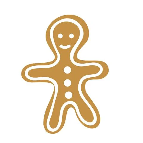 Gingerbread man isolated on white background. Stock Illustration