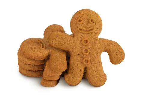 Gingerbread man isolated on white background Stock Photos