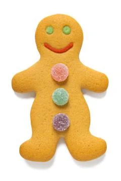 Gingerbread man isolated on white Stock Photos