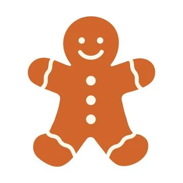 Gingerbread man isolated on white. Vector illustration 스톡 일러스트
