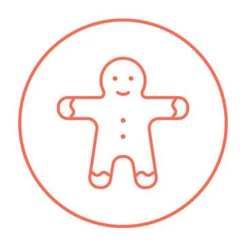 Gingerbread man line icon Stock Illustration