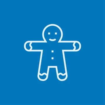 Gingerbread man line icon Stock Illustration