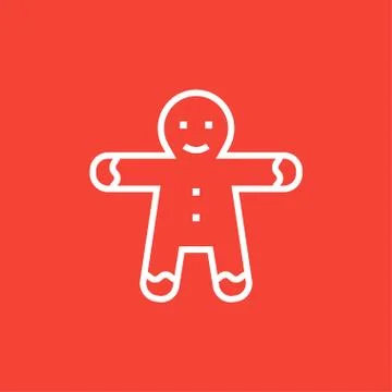 Gingerbread man line icon Stock Illustration