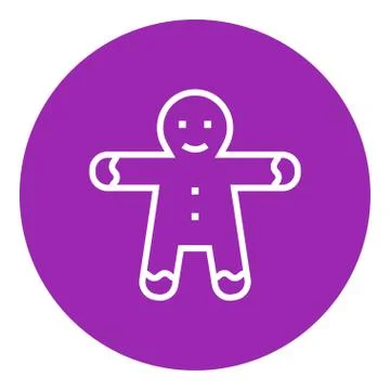 Gingerbread man line icon Stock Illustration
