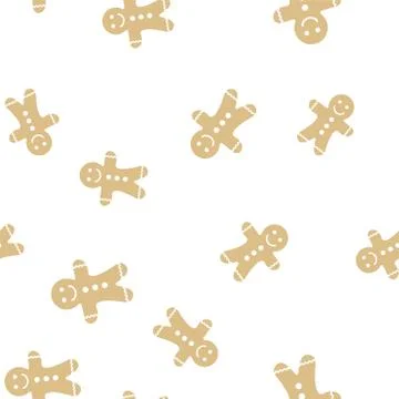 Gingerbread man pattern background cover creative design. 100 percent seamless 스톡 일러스트