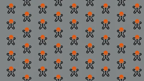 Gingerbread Man Pattern - Festive and Fun Animated Background. Stock-Footage 325380523