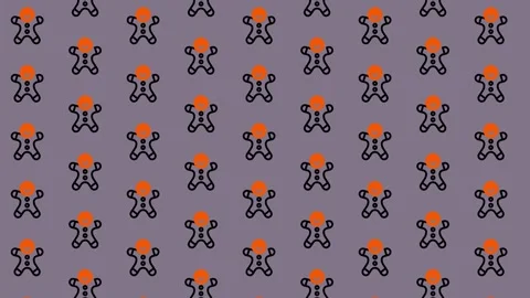 Gingerbread Man Pattern - Festive and Fun Animated Background. Stock Footage 325380584